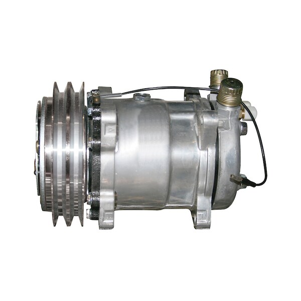 Compressor, New, Sanden Style w/ Clutch (8387) 7.8" x11.1" x7.6"